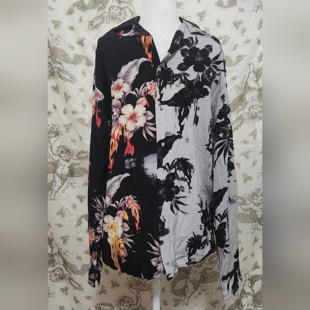 Represent ENGLAND Floral Split Design Men's Shirt S